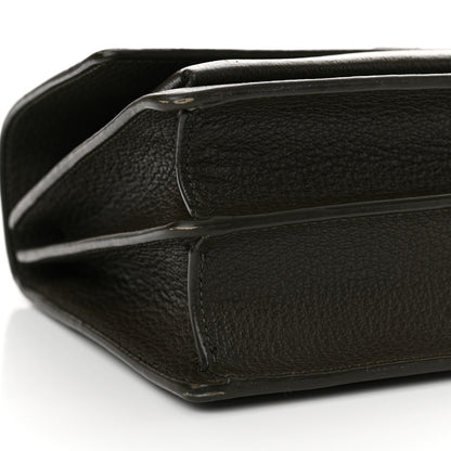 Saint Laurent Grained Calfskin Medium Monogram Sunset Satchel Dark Green 9 of 16
