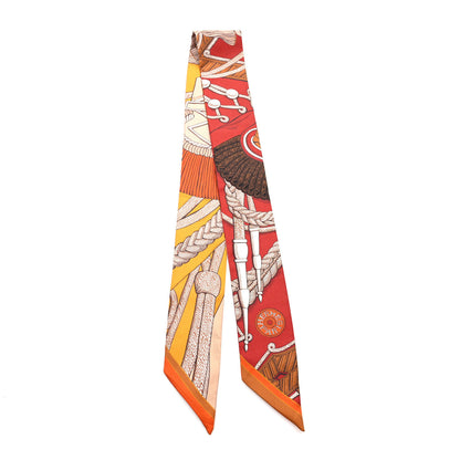 Hermes Silk Zouaves Et Dragons Twilly Acajou 2 of 4