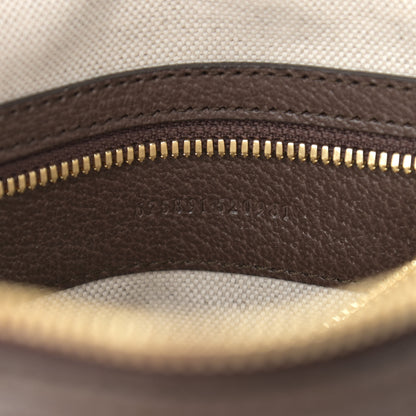 Gucci Monogram Jumbo GG Textured Dollar Calfskin Web Messenger Shoulder Bag Camel Ebony New Acero 7 of 9