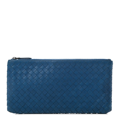 Bottega Veneta Nappa Intrecciato Zip Pouch Blue 1 of 7