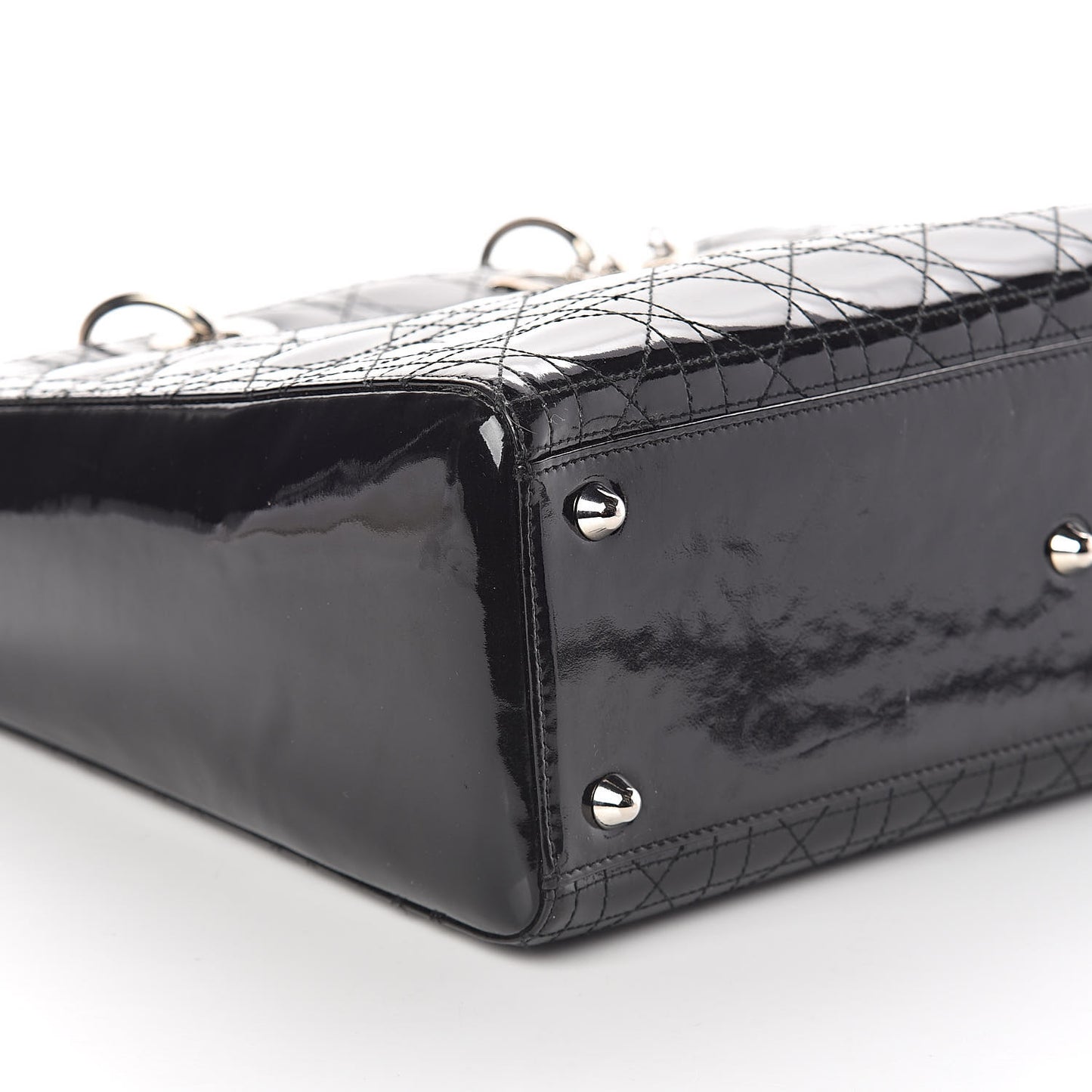 Patent Cannage Large Lady Dior Black