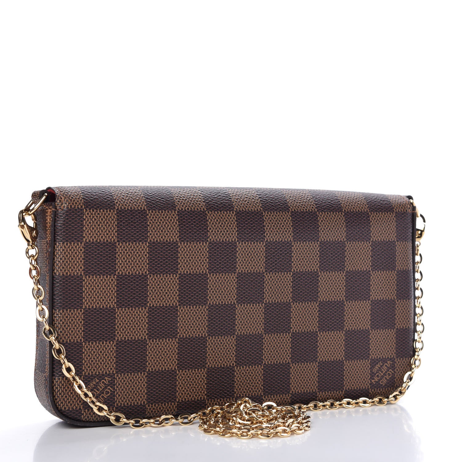 Louis Vuitton Damier Ebene Pochette Felicie Chain Wallet 3 of 11