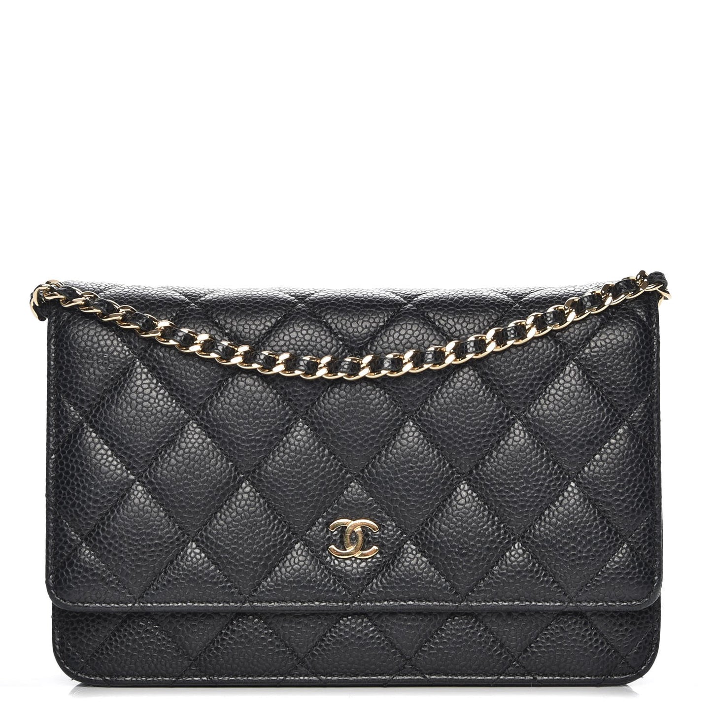 Caviar Quilted Wallet On Chain WOC Black