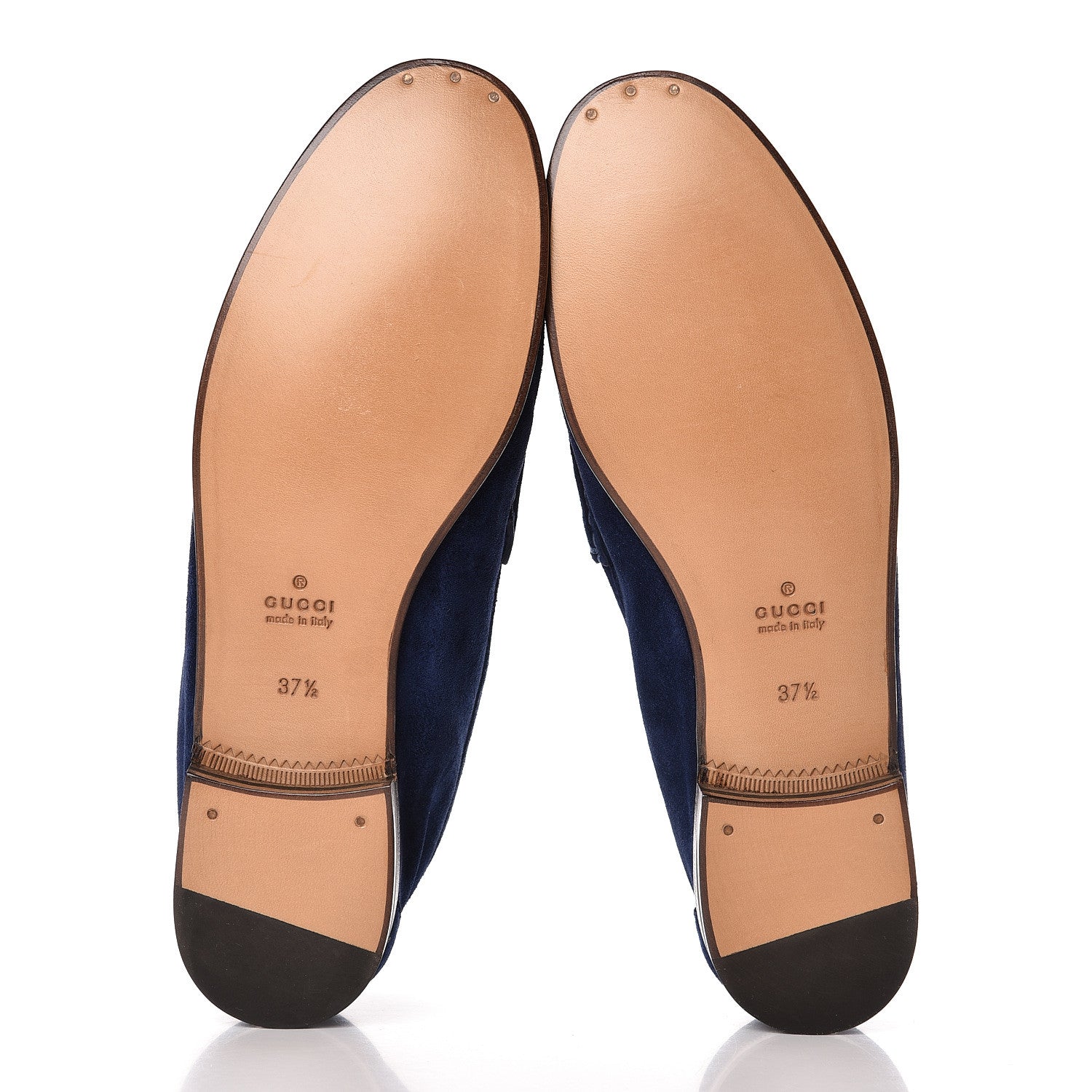 Gucci Suede Calfskin Womens 1953 Horsebit Loafers 37.5 Cobalt Blue 6 of 10