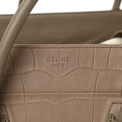 Celine Crocodile Embossed Nubuck Medium Phantom Luggage Beige 7 of 17