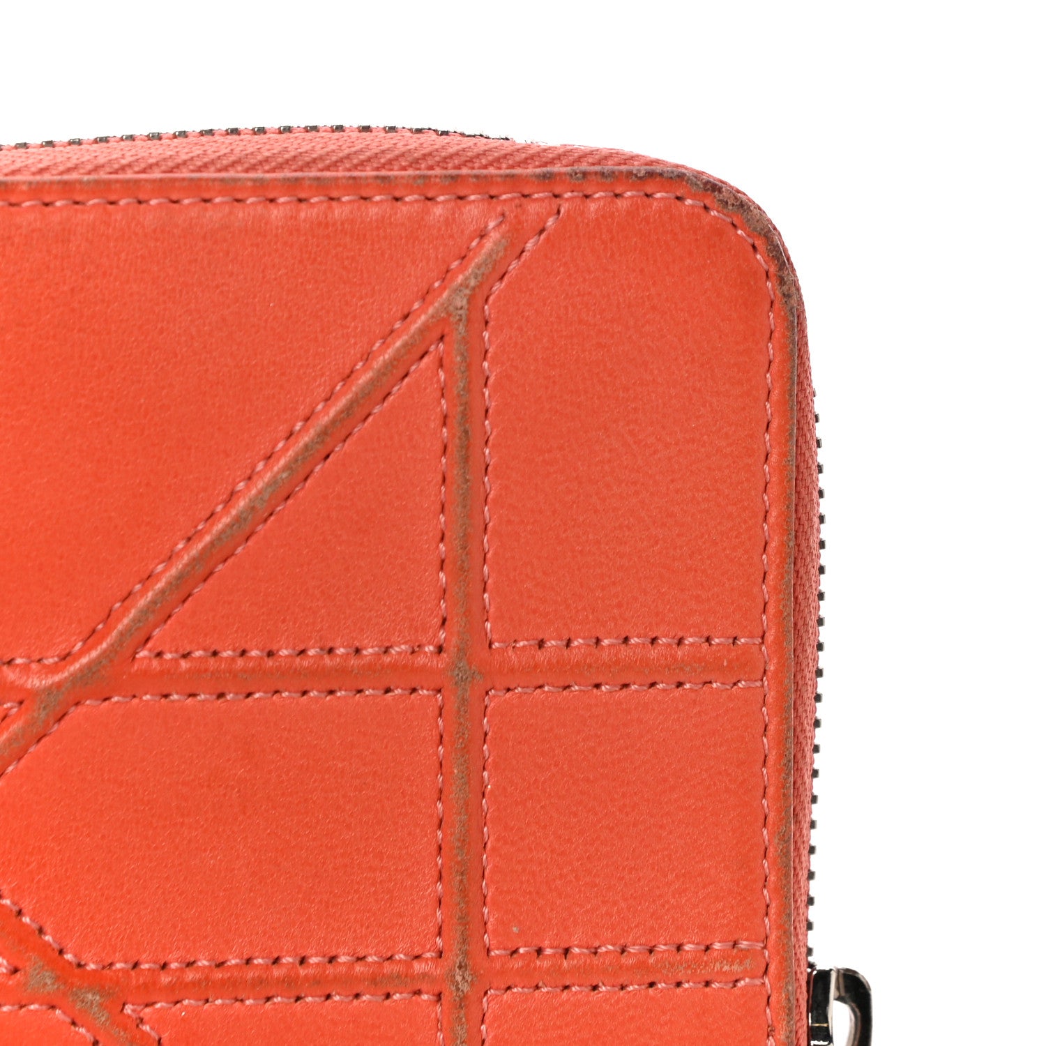 Christian Dior Calfskin Cannage Medium Diorama Voyageur Wallet Orange 21 of 24