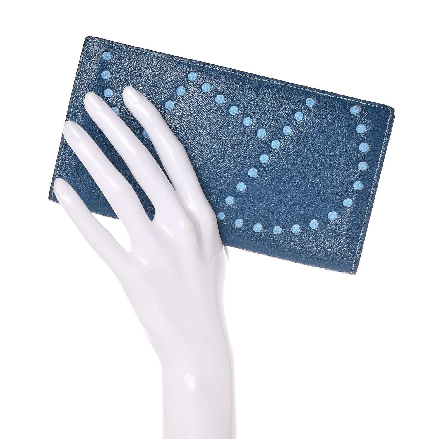 Hermes Chevre Mysore Evelyne Long Wallet Bleu de Galice Celeste 2 of 7