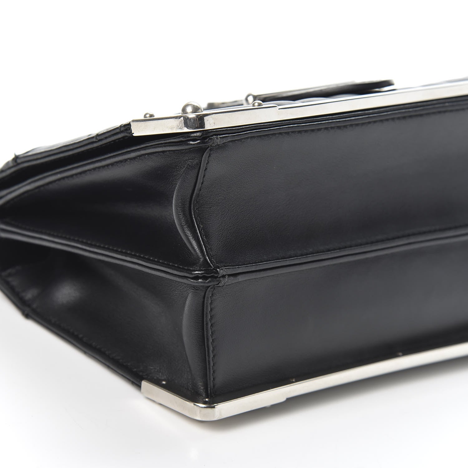 Prada Soft Calfskin Impunture Diagramme Cahier Bag Black 5 of 8
