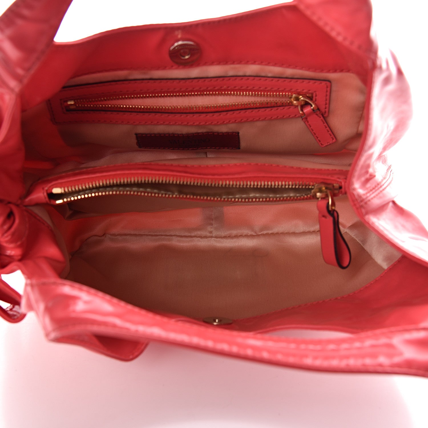 Valentino Garavani Patent Lacca Nuage Bow Hobo Pink 5 of 9