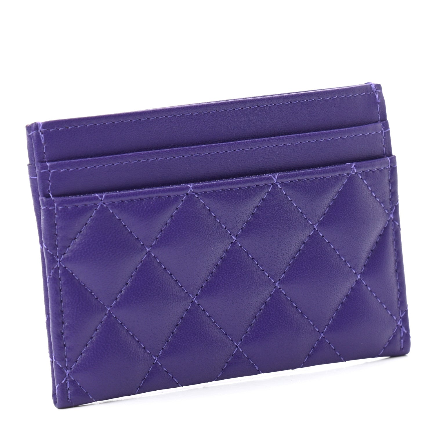 Chanel Lambskin Quilted Boy Card Holder Purple 3 of 8