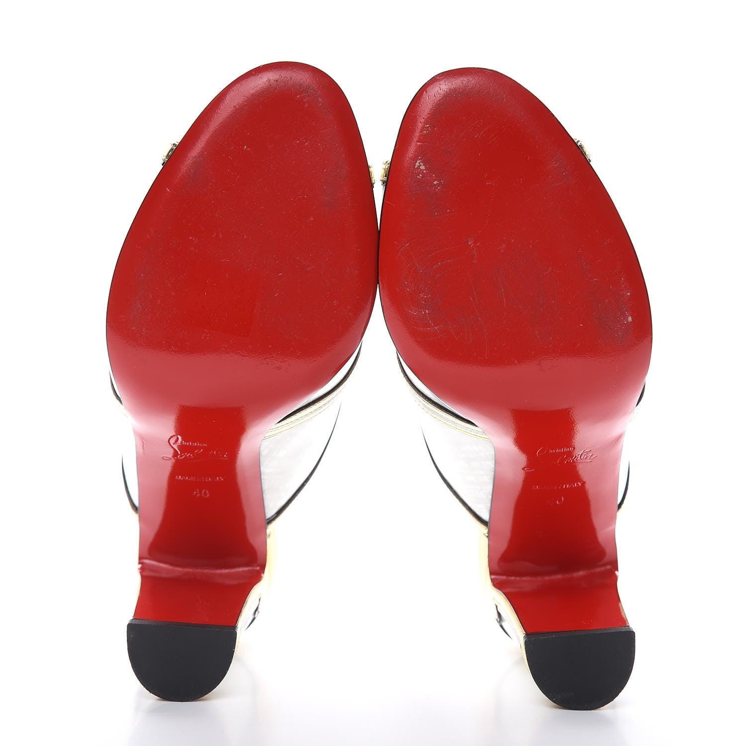 Christian Louboutin Specchio Patent Interior 85 Slide Sandals 40 Latte 5 of 13