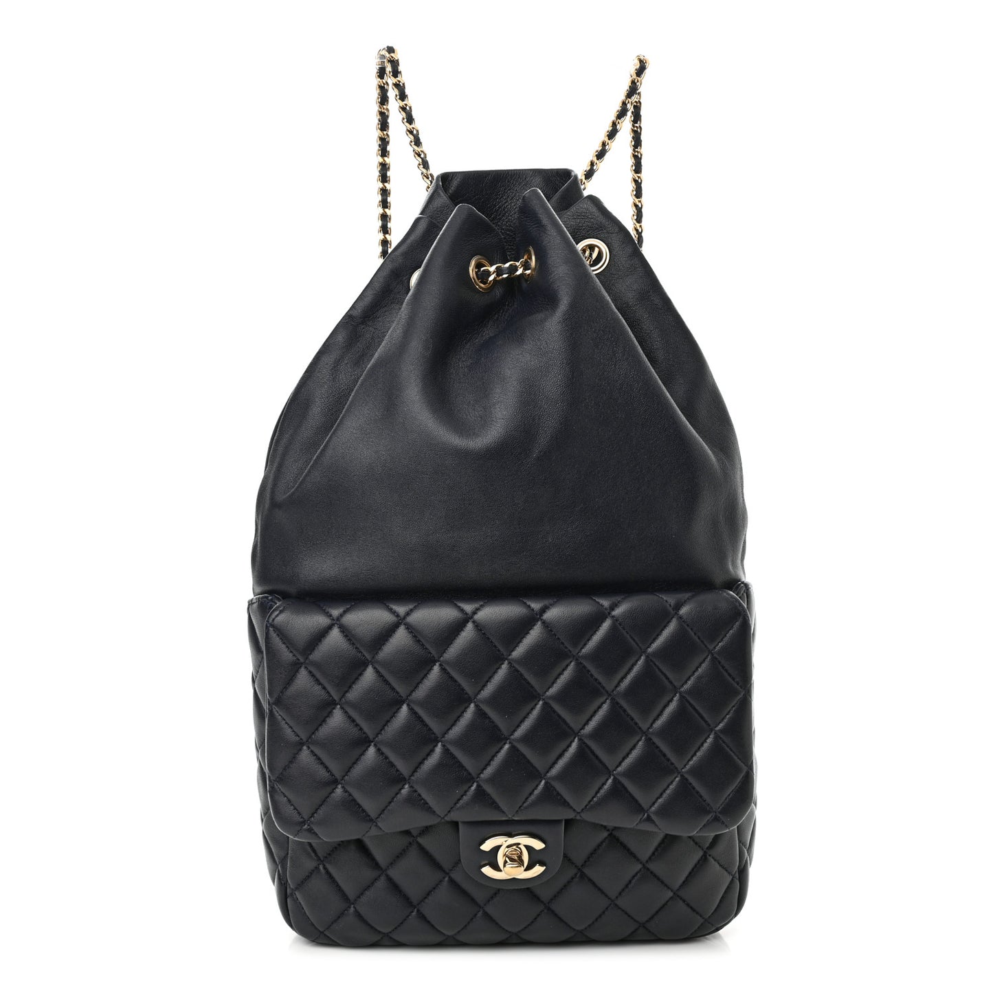 Lambskin Quilted Large In Seoul Backpack Navy