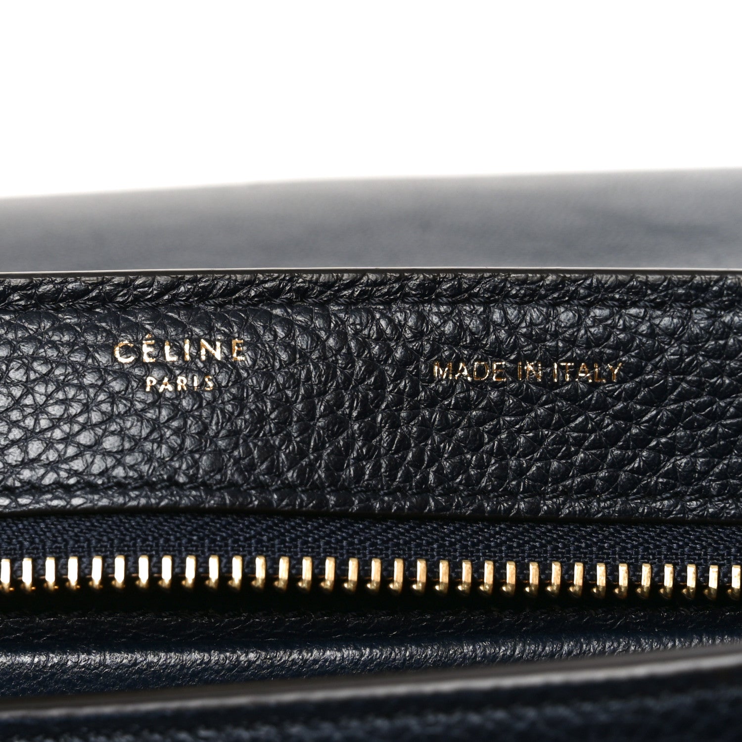 Celine Drummed Calfskin Suede Small Trapeze Midnight 5 of 8