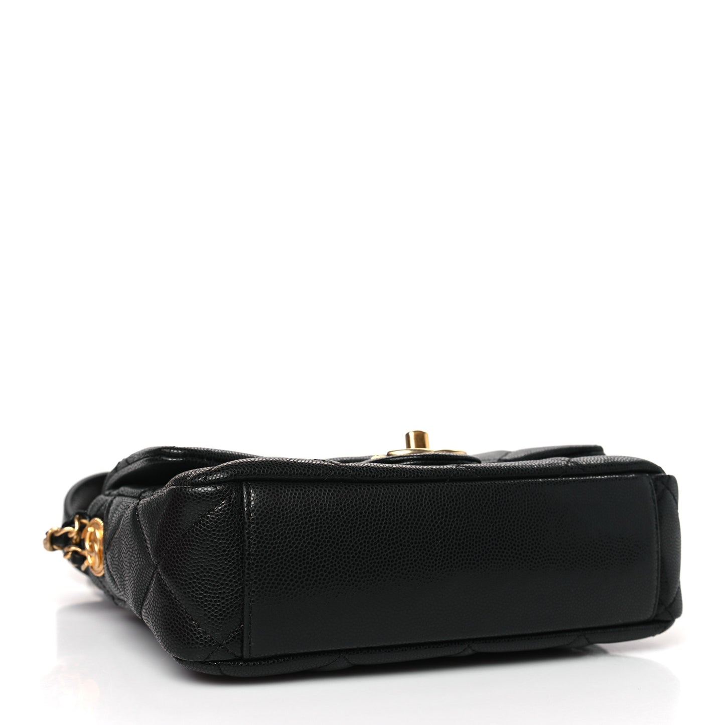 Caviar Quilted Small Twist Your Buttons Flap Black
