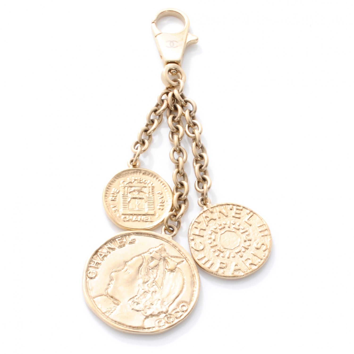 Chanel Coco CC Coins Key Chain Light Gold 1 of 5