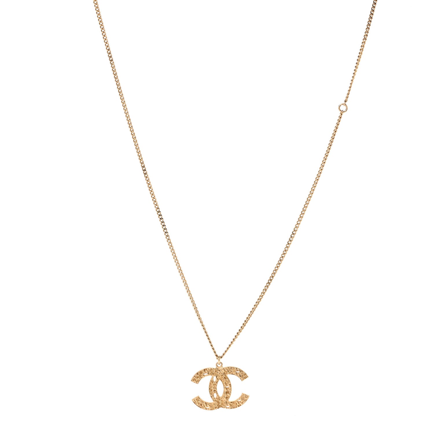 Chanel Tweed Effect CC Necklace Gold 1 of 6