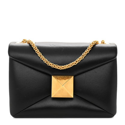 Valentino Garavani Nappa One Stud Chain Clutch Black 1 of 12