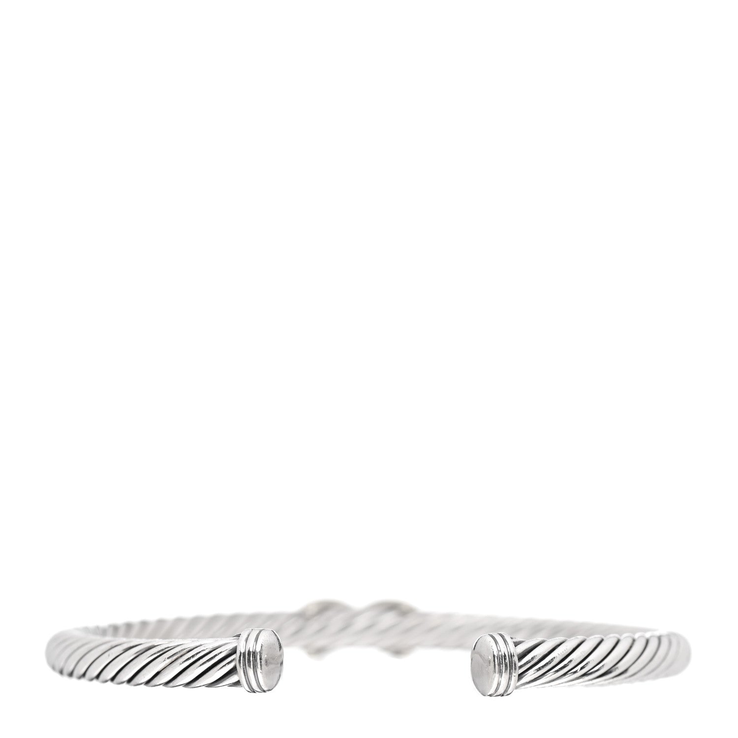 David Yurman Sterling Silver 14K Yellow Gold 5mm X Station Cable Bracelet 3 of 4