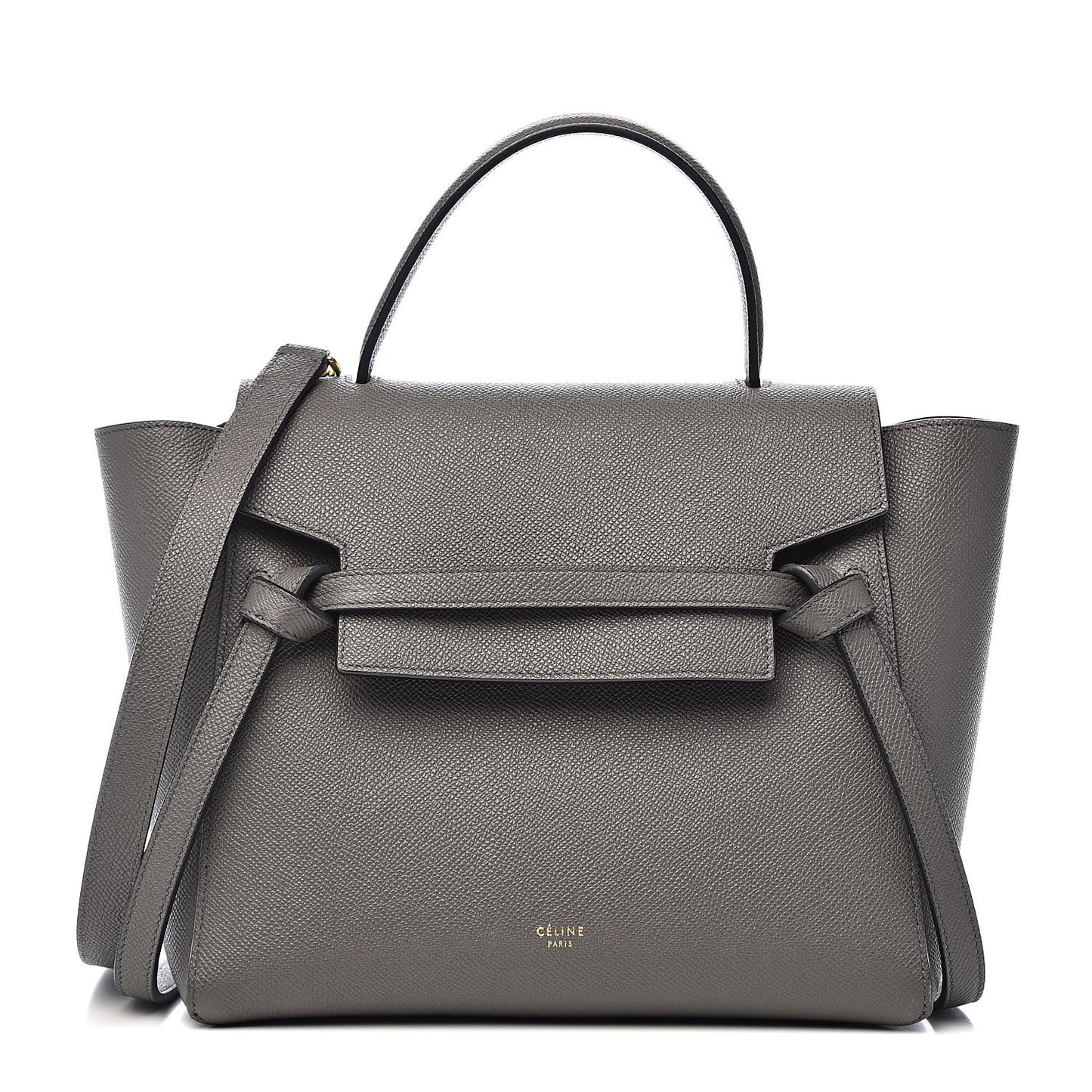 Grained Calfskin Micro Belt Bag Grey