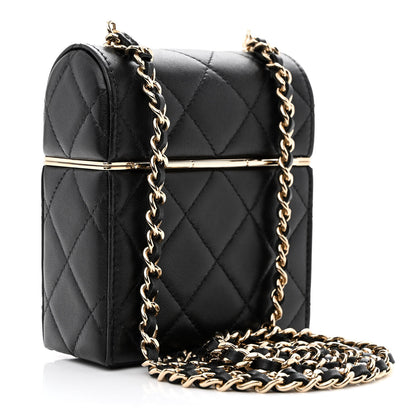 Chanel Lambskin Quilted Small Box With Chain Black 4 of 11