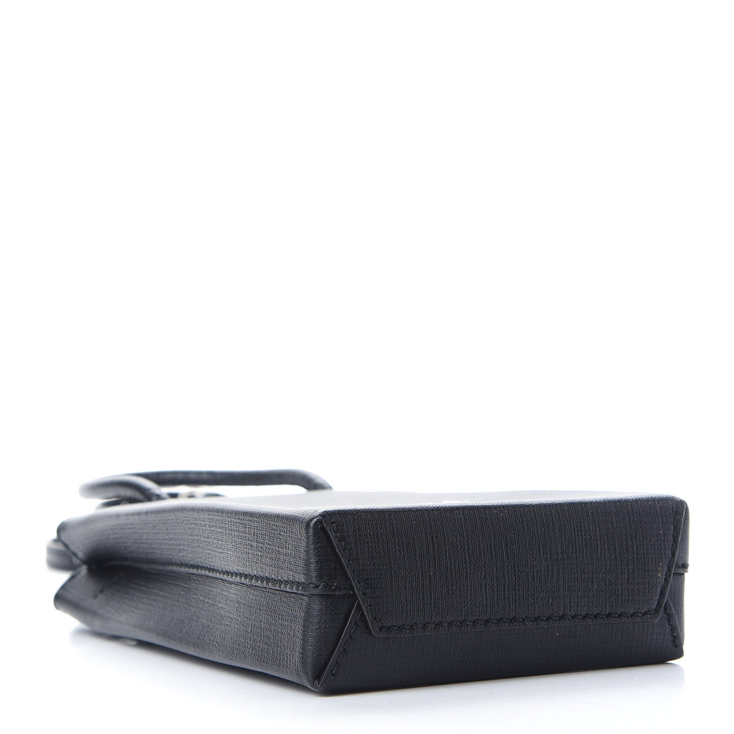 Balenciaga Squared Calfskin Logo Shopping Phone Holder Bag Black 4 of 8