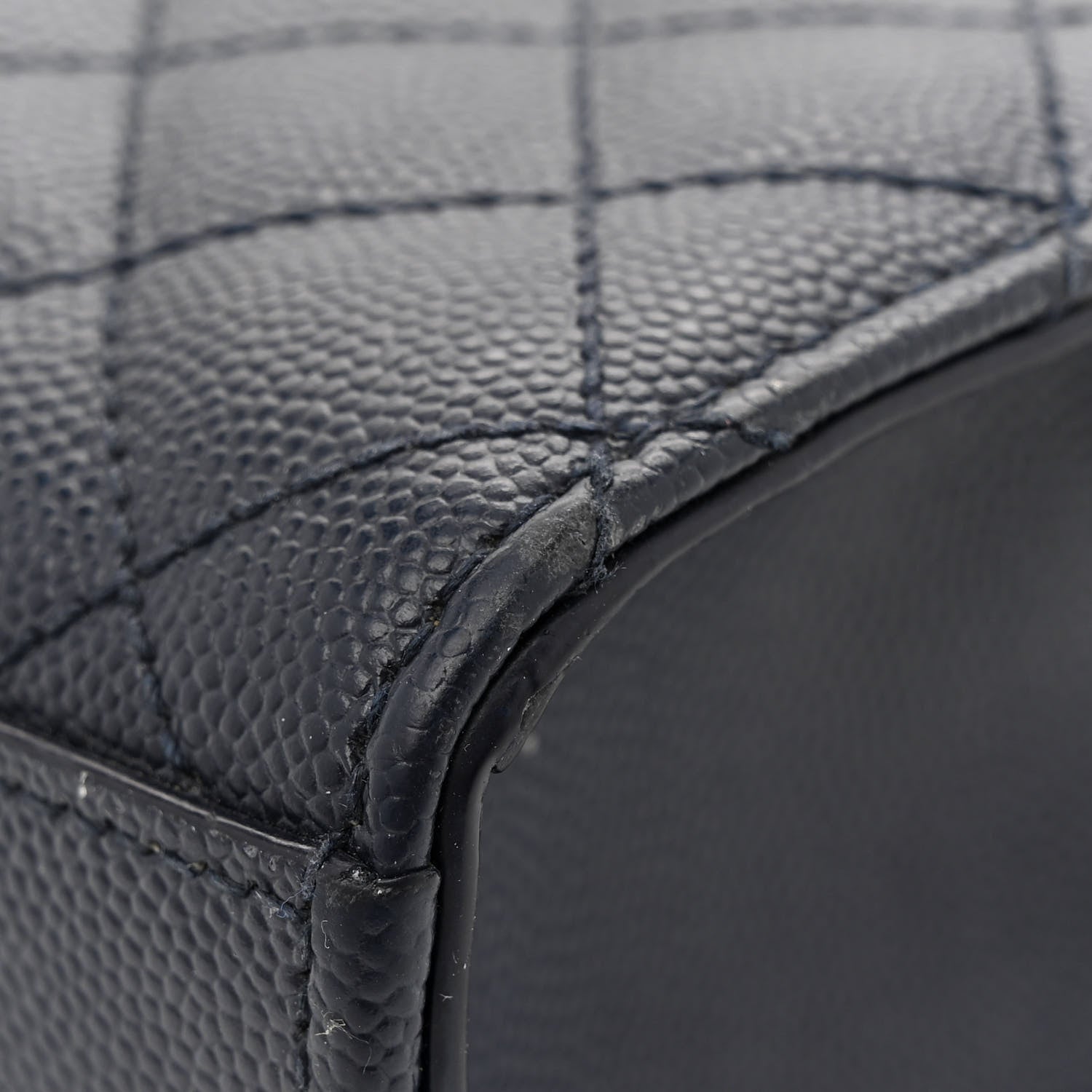 Saint Laurent Grain De Poudre Textured Mixed Matelasse Triquilt Medium Monogram Satchel Deep Marine 12 of 13