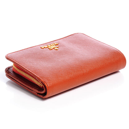 Prada Saffiano Metal Compact Wallet Rame 4 of 8