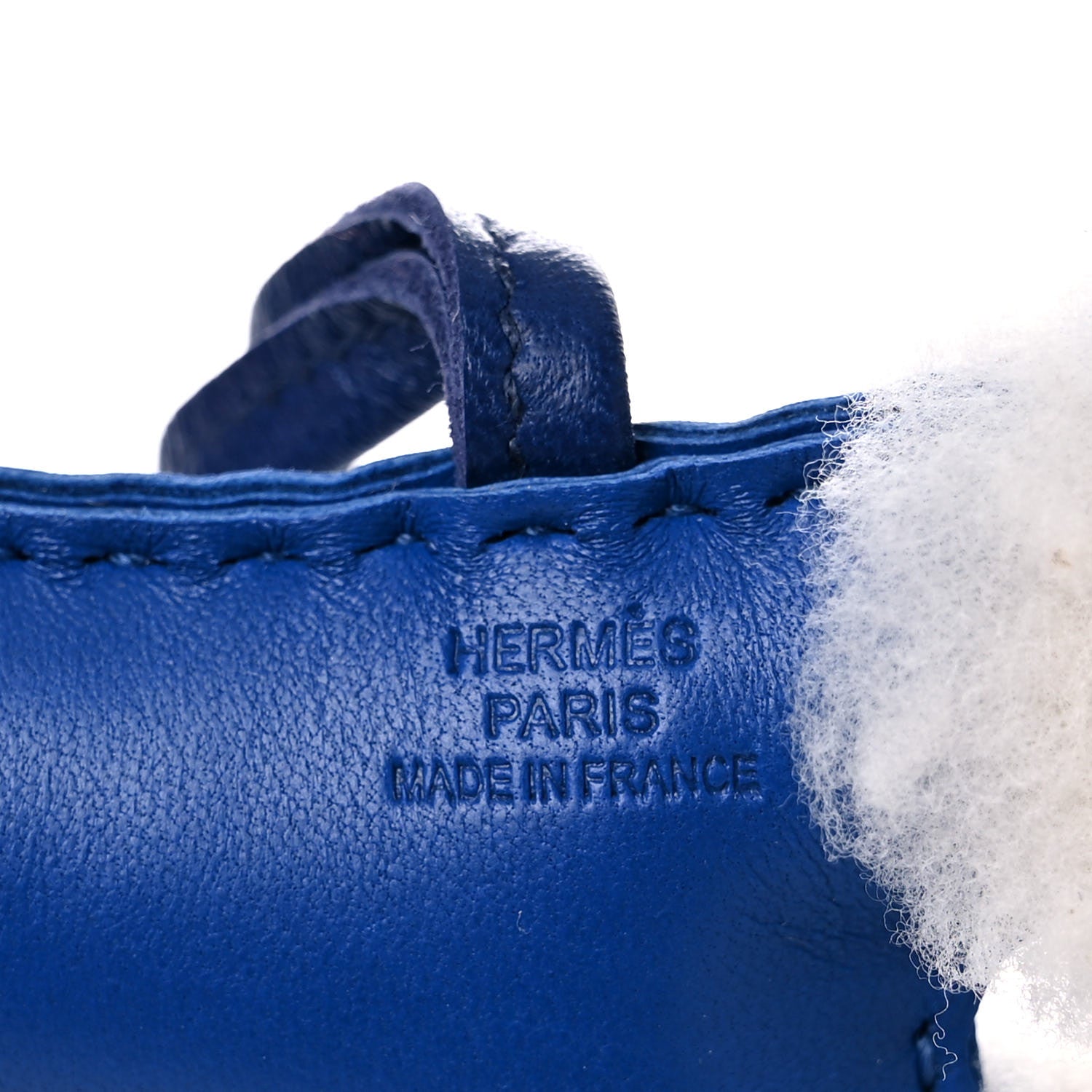 Hermes Milo Lambskin Shearling Budy Charm Bleu Saphir 3 of 5