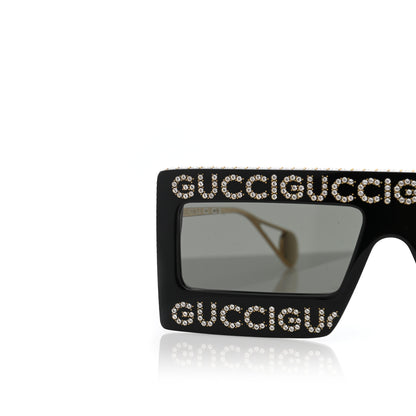 Gucci Acetate Crystal Mask-Frame Sunglasses GG0431S Black 14 of 14