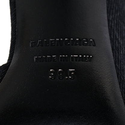 Balenciaga Denim BB D'Orsay Pointed Toe Knife 80mm Pump 38.5 Black 8 of 9
