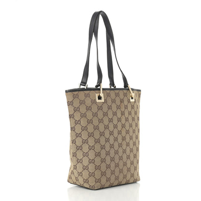 Gucci Monogram Small Bucket Tote Beige Dark Brown 2 of 12