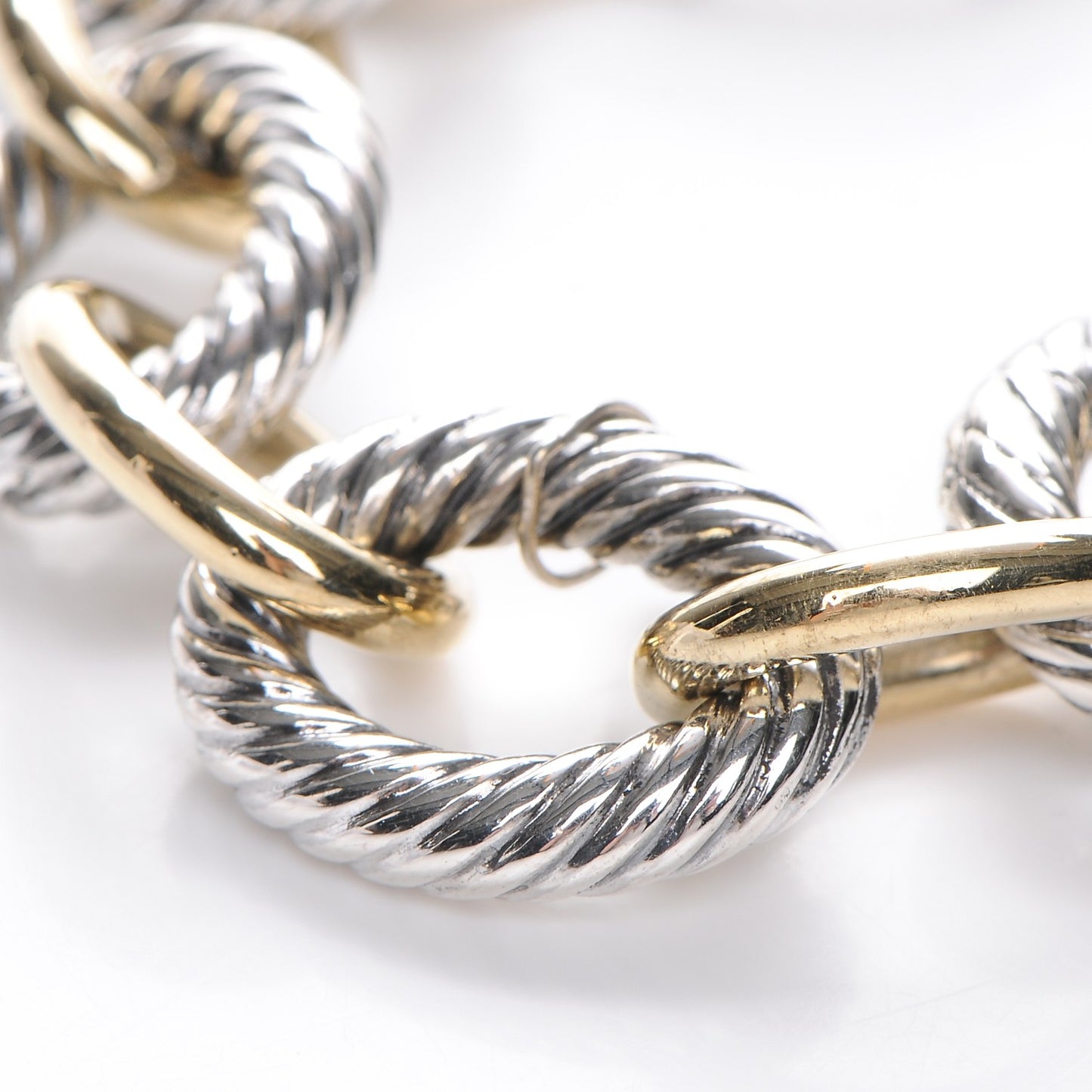 Sterling Silver 18K Yellow Gold 17mm Extra Large Oval Link Bracelet