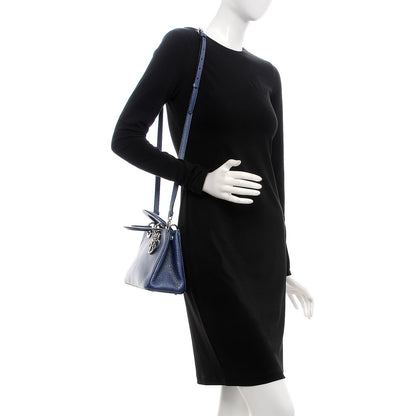 Christian Dior Metallic Bullcalf Small Diorissimo Blue 2 of 7
