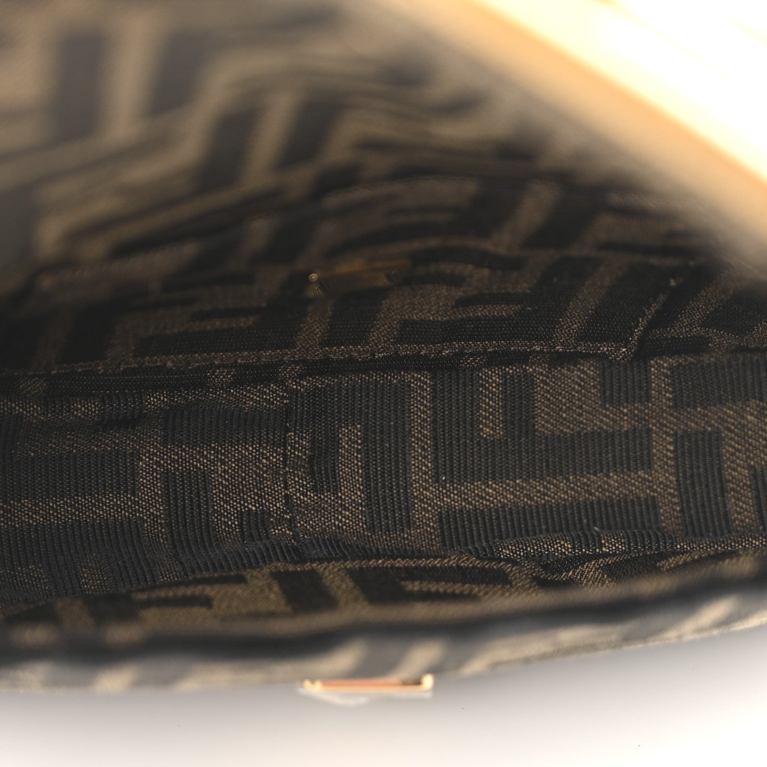 Fendi Fabric Jacquard FF 1974 Mini Baguette Tobacco Moro Black 5 of 11