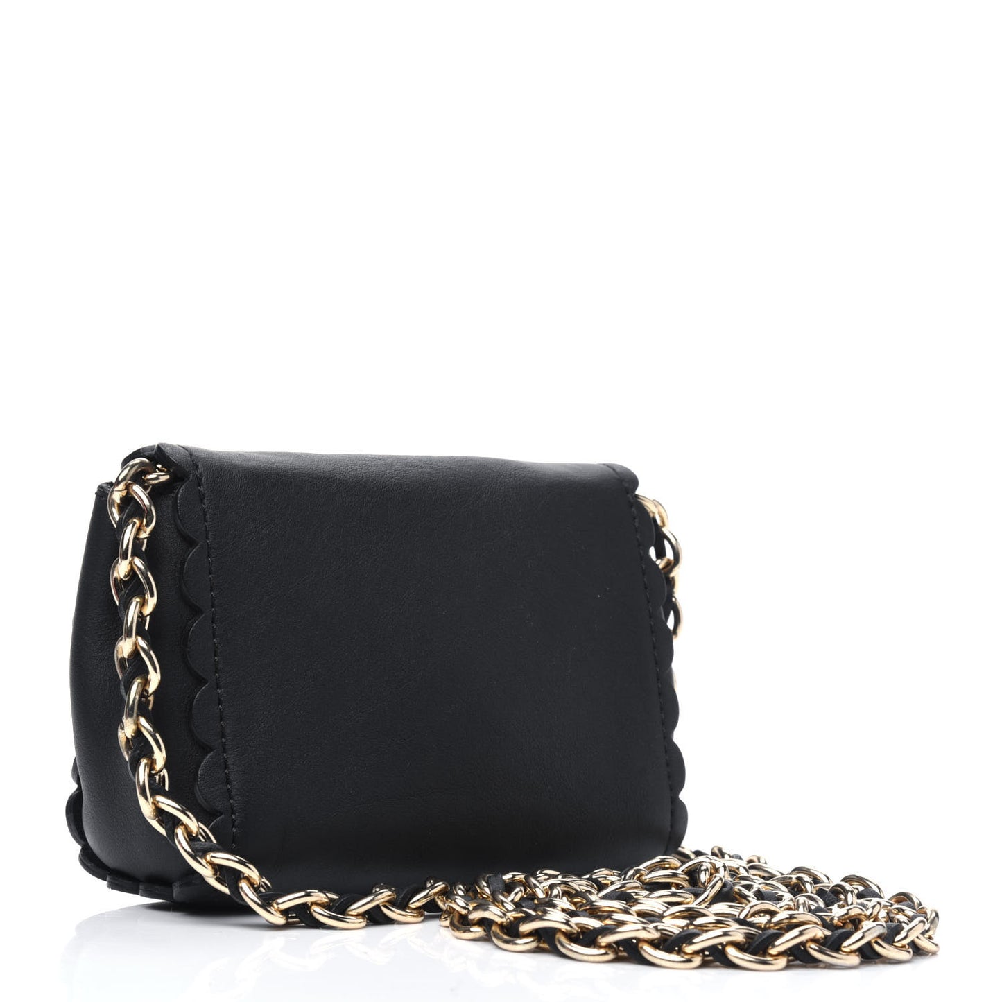 Smooth Calfskin Mini Cecily Flower Lock Crossbody Bag Black