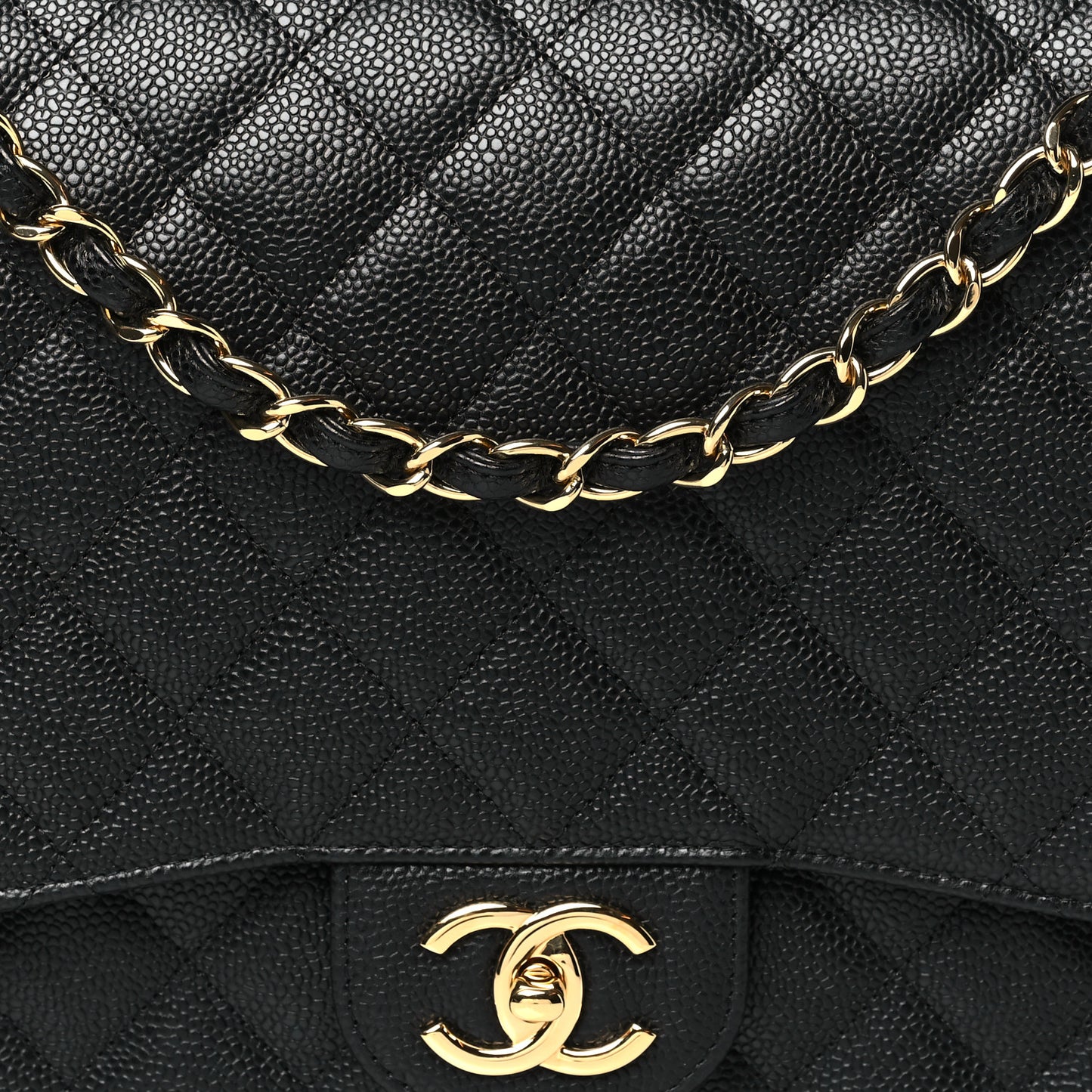 Caviar Quilted Maxi Double Flap Black