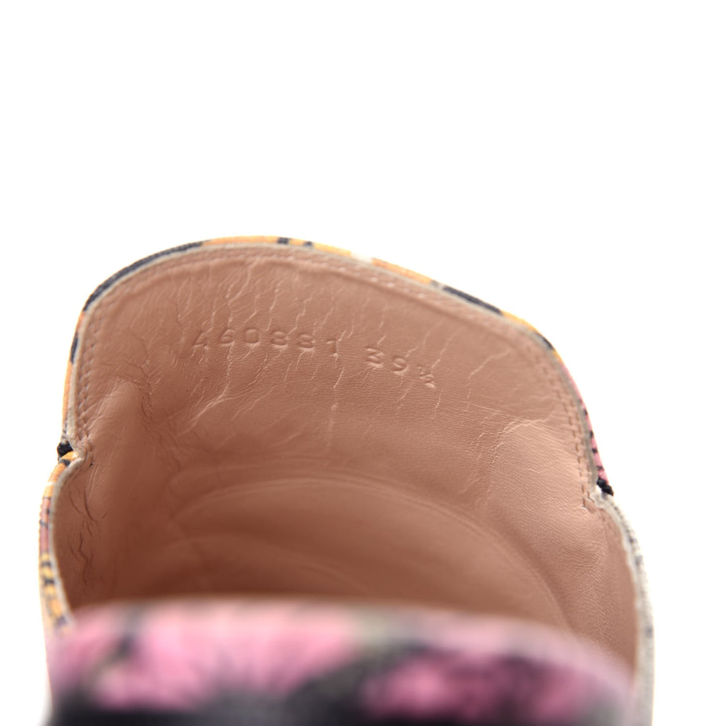 GG Supreme Monogram Bengal Womens Princetown Slippers 39.5 Beige Crop Pink