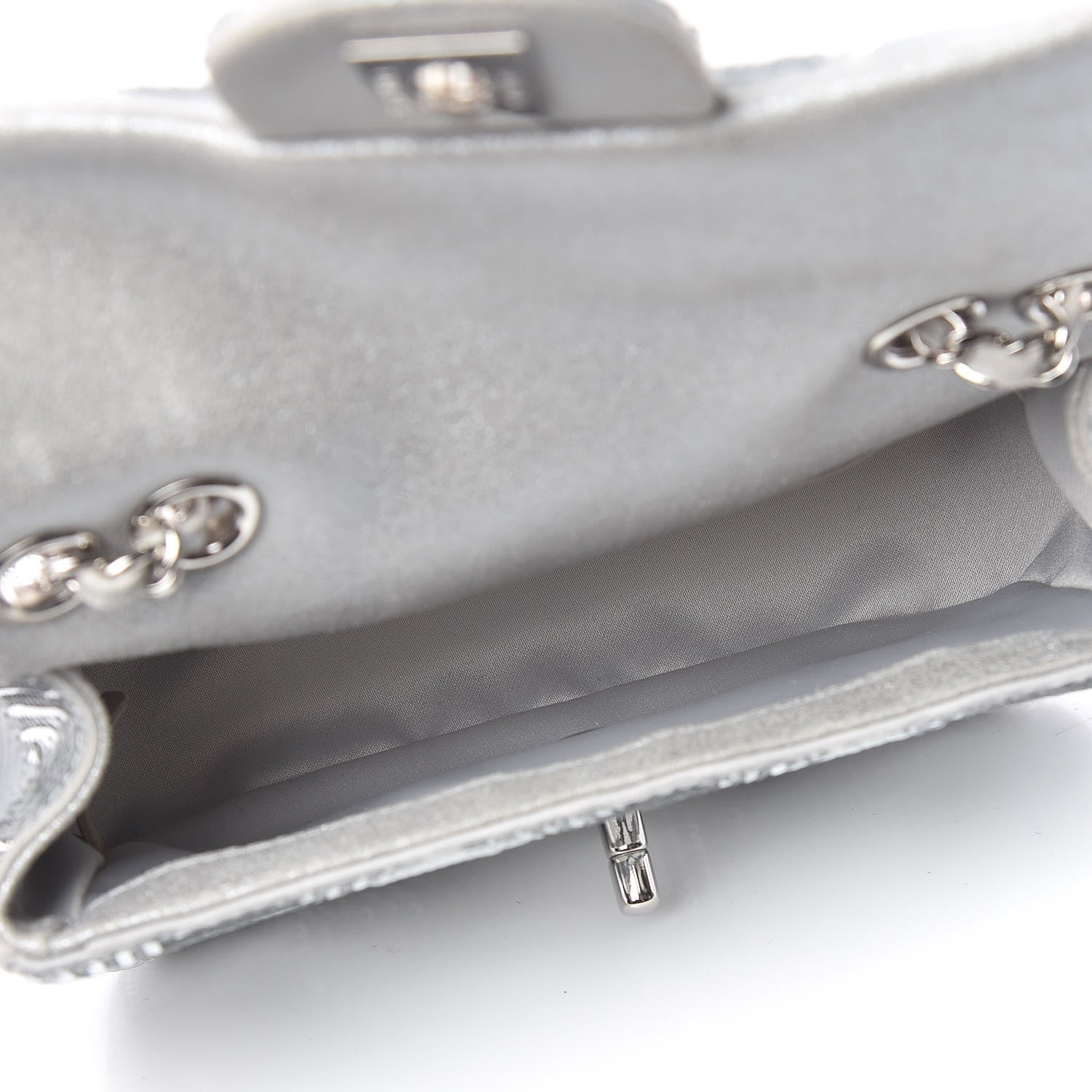 Chanel Sequin Geometric Extra Mini Flap Silver 5 of 12