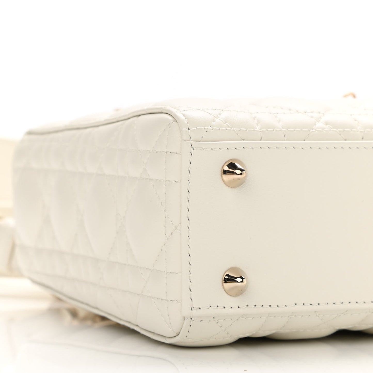 Lambskin Cannage Small My ABCDior Lady Dior White