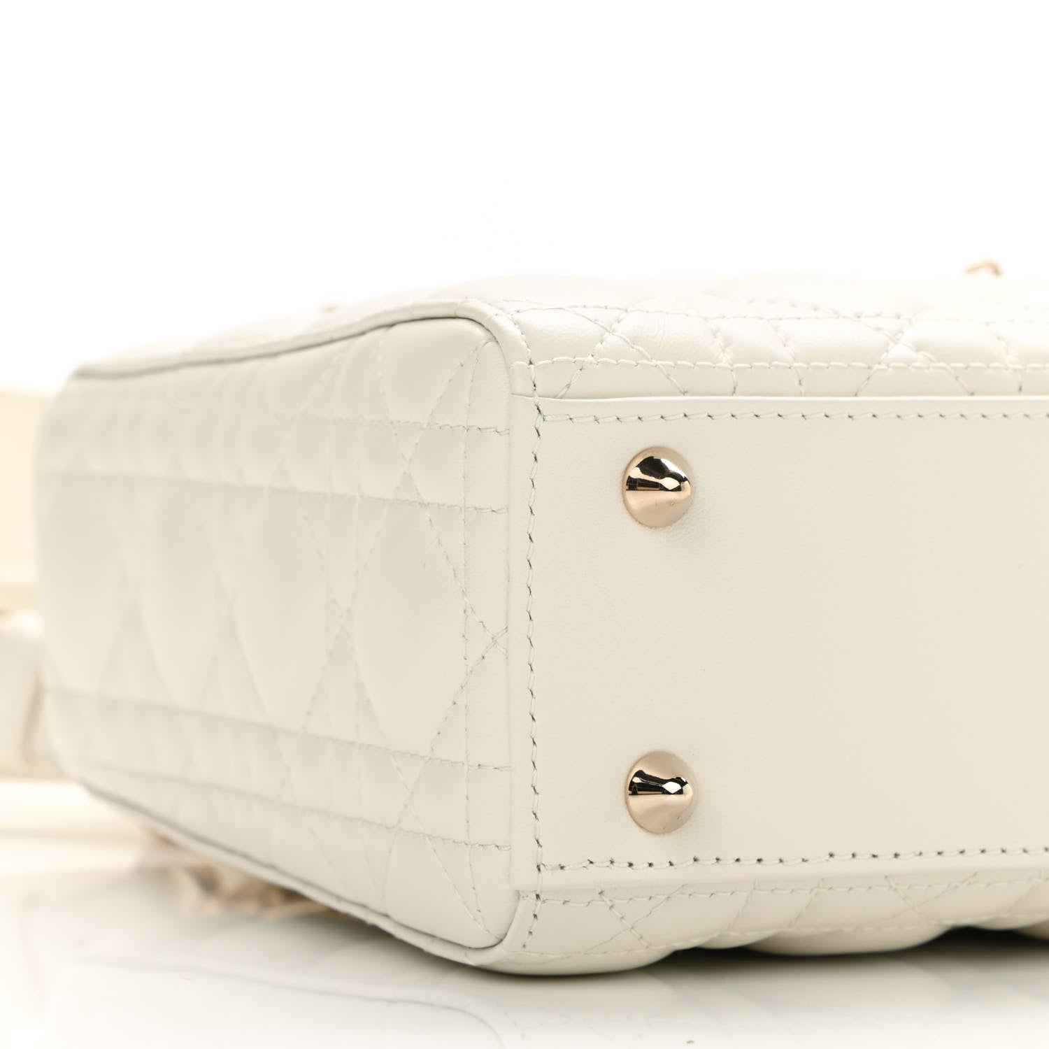 Christian Dior Lambskin Cannage Small My ABCDior Lady Dior White 7 of 8
