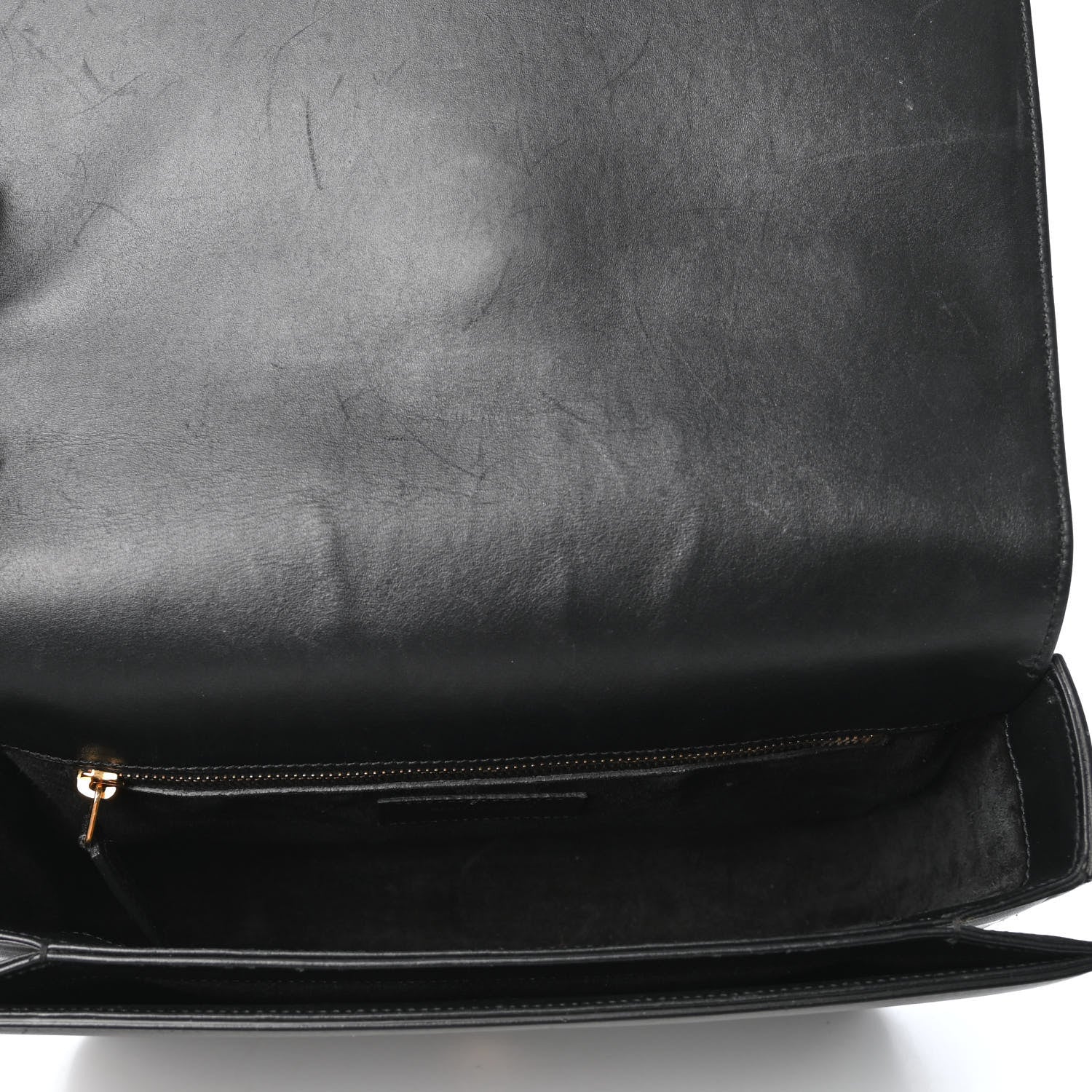 Saint Laurent Smooth Calfskin Medium Classic Monogram Universite Bag Black 4 of 4