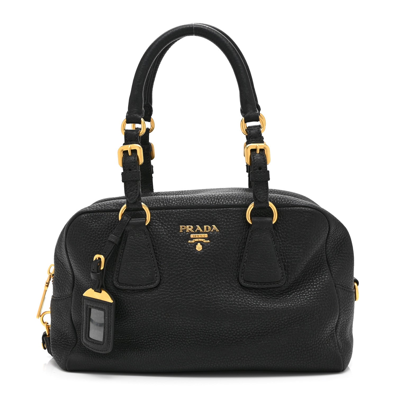 Prada Vitello Daino Bowler Black 1 of 10