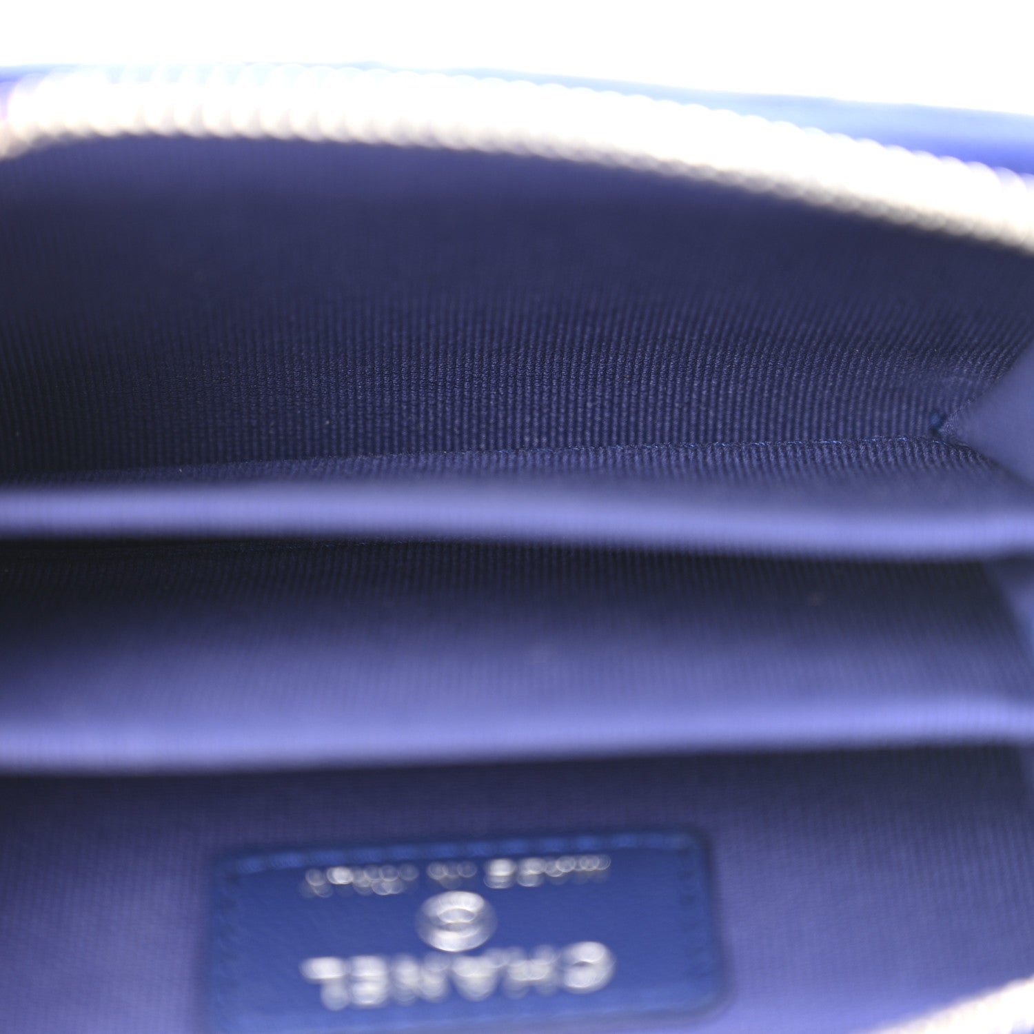 Chanel Lambskin Quilted Zip Around Coin Purse Wallet Blue 5 of 14