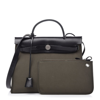 Hermes Vache Hunter Toile Herbag Zip 31 PM Kaki 1 of 10