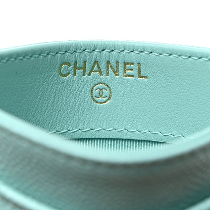 Chanel Caviar Quilted Card Holder Light Blue 6 of 8