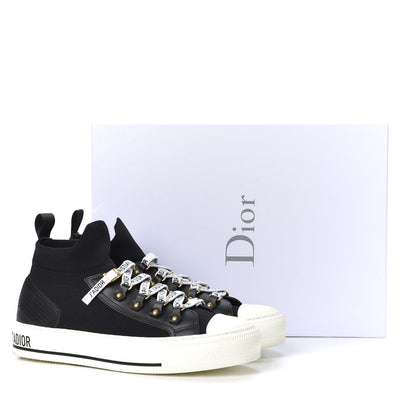 Christian Dior Technical Knit Calfskin Womens Walk'N'Dior High Top Sneakers 38.5 Black 11 of 11