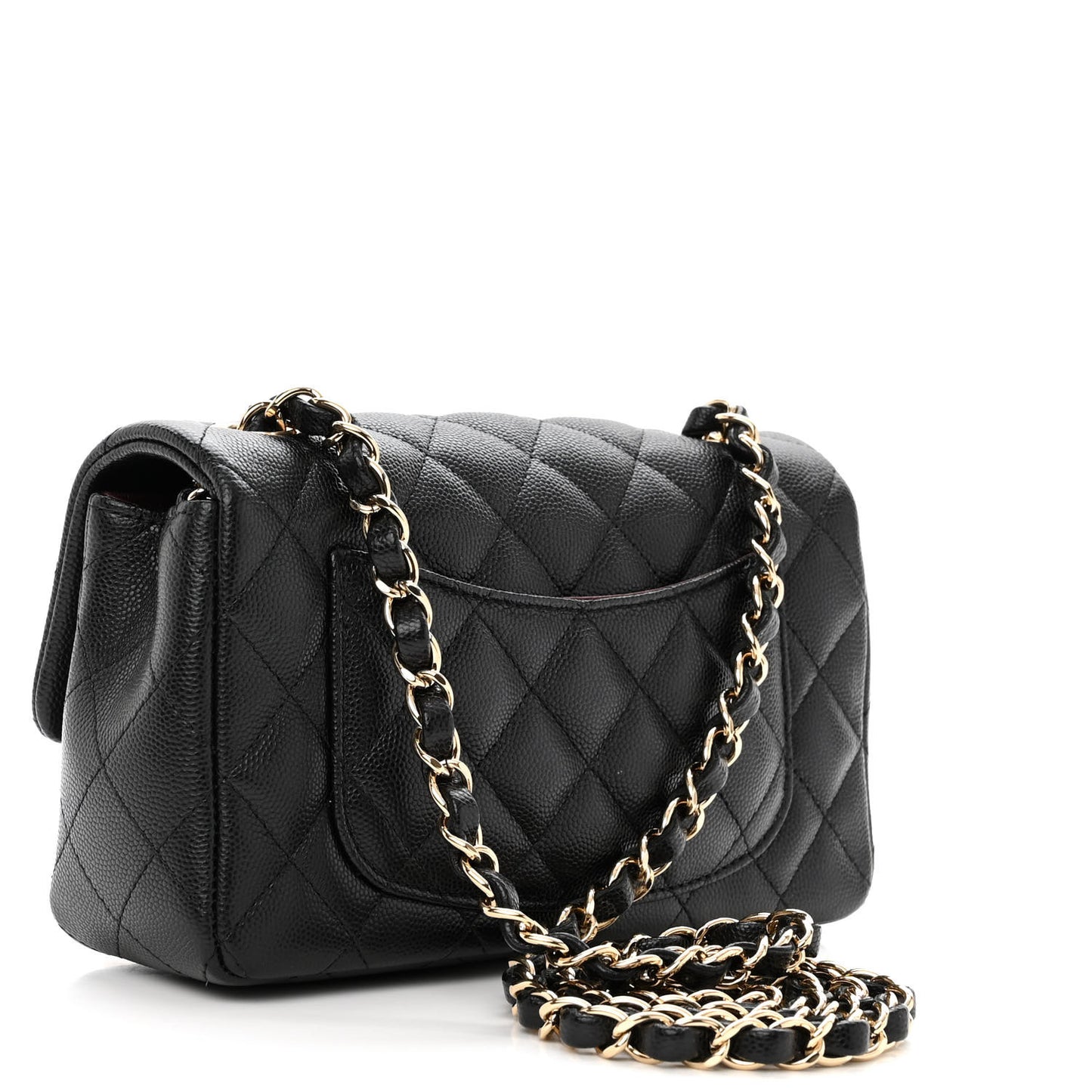 Caviar Quilted Mini Rectangular Flap Black