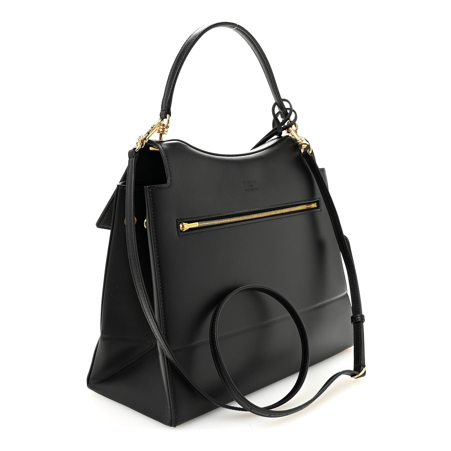 Balenciaga Natural Smooth Calfskin Medium Nano Top Handle Handbag Black 3 of 9