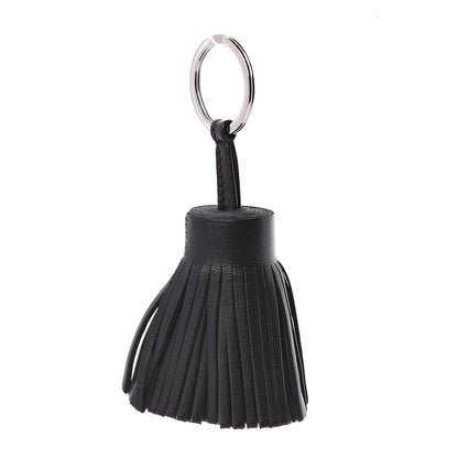 Hermes Lambskin Carmen Tassel Key Holder Black 1 of 4