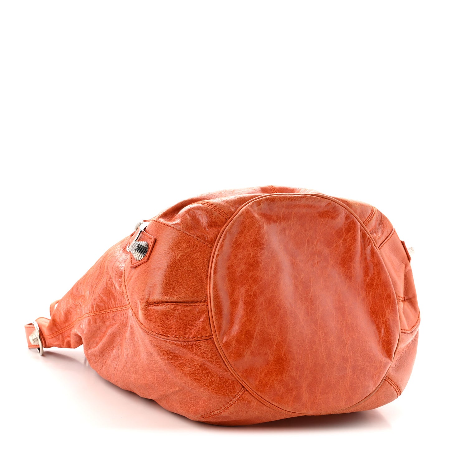 Agneau Giant 21 Silver Hardware Pompon Mandarine